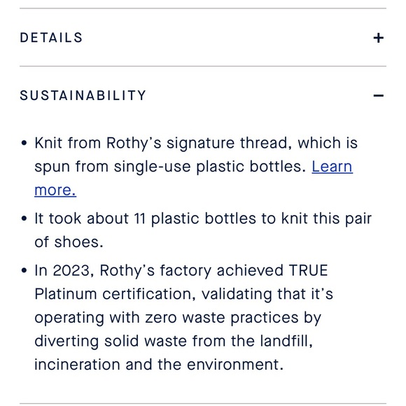 Rothy's the Point II size 10 in Ecru - Picture 4 of 9